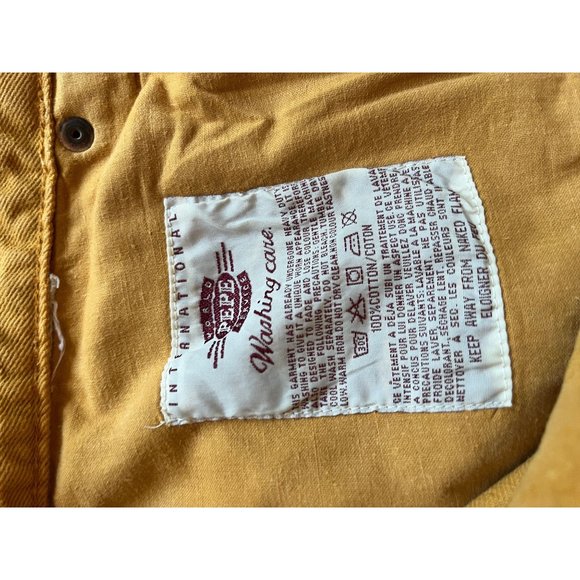 90s vintage Pepe yellow jeans button fly loose fit high waist 30W 1990s - Picture 9 of 9